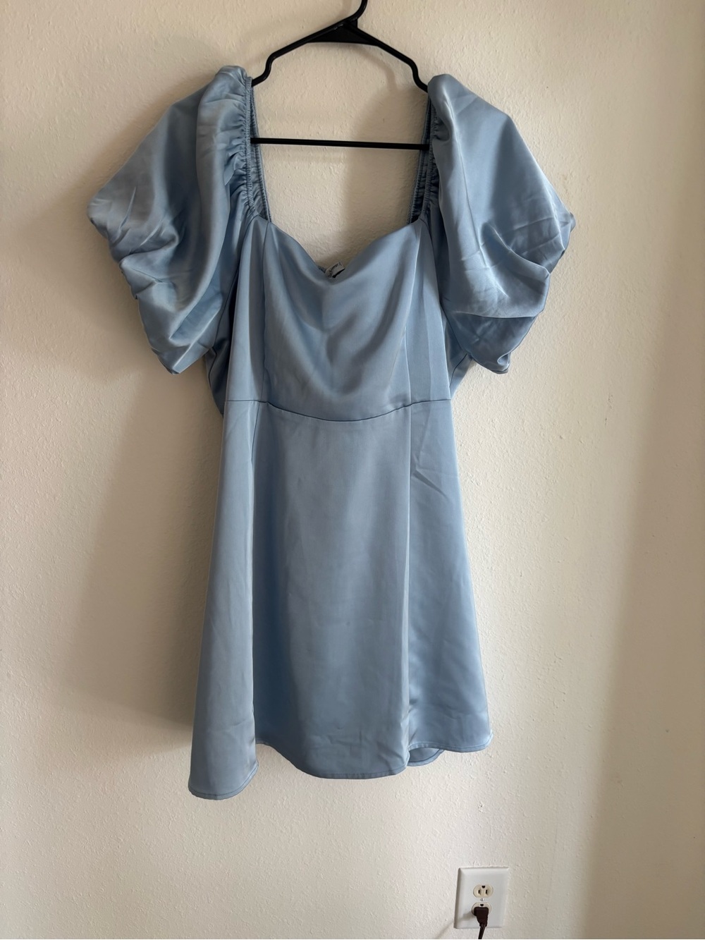 ARULA Powder Blue Nadia Satin Mini Dress